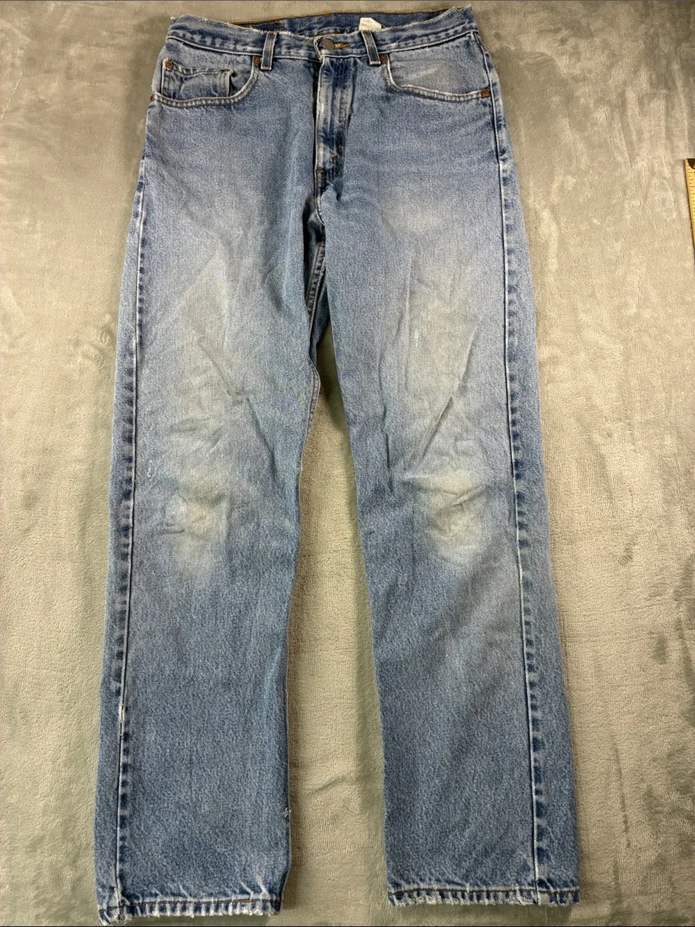 Levi’s 505 Big E Vintage 2000 Jeans 33x32 Distressed Light Wash Made Mexico